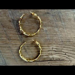 Jennifer Miller 2” gold and faux diamond hoops